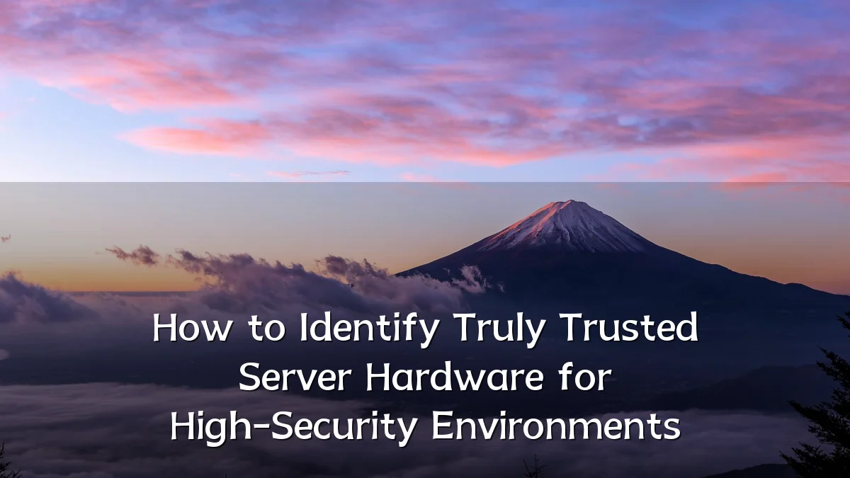 How to Identify Truly Trusted Server Hardware for High-Security Environments